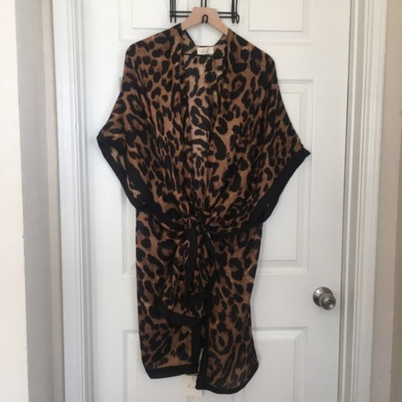 Best Seller! Leopard Print Kimono / Swim Cover-Up - Picture 4 of 8